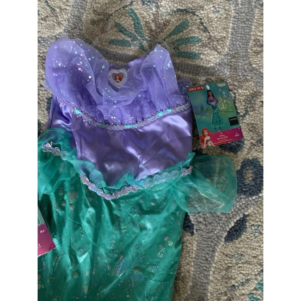 New Ariel The Little Mermaid Costume w/Wig Girls M (7/8) Cosplay Halloween